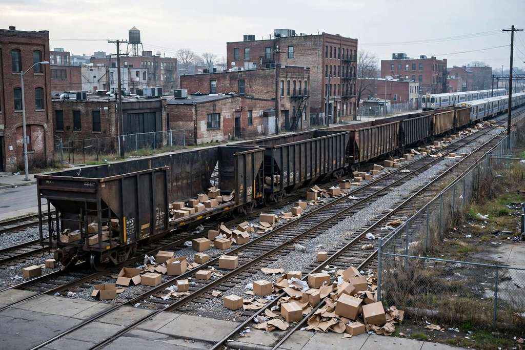 Chicago, Illinois: Freight Train Burglary Near Western Avenue Halts Metra BNSF Trains, About 20 People Believed Involved