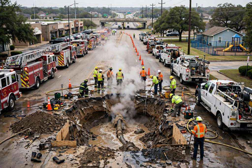 Fort Worth, Texas: Gas Leak on Basswood Boulevard Forces Evacuations After Crew Hits Line Near I-35W