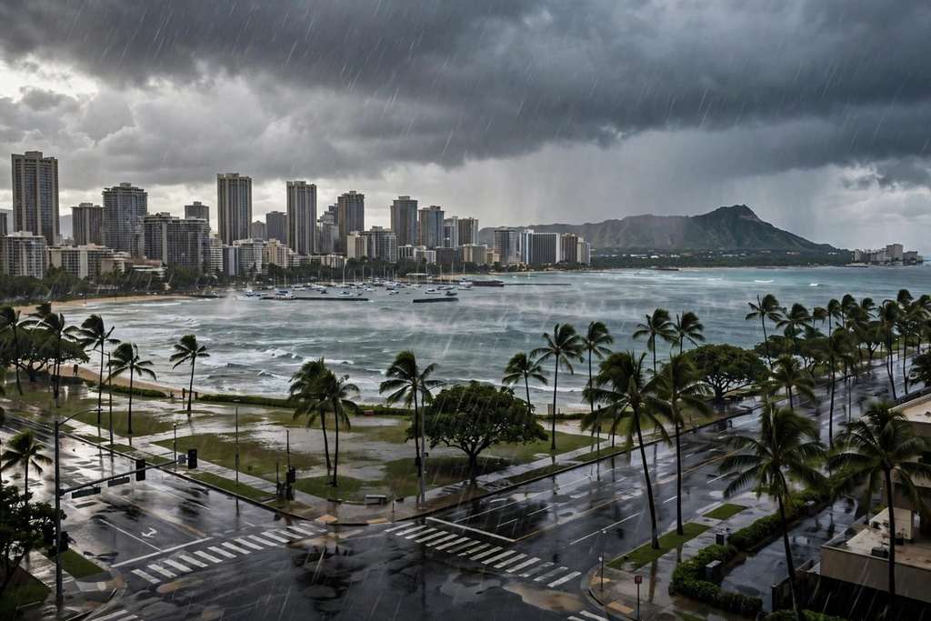 Honolulu, Hawaii: Flood Watch for All Islands as Olana Remnants Bring 2 to 8 Inches of Rain Tuesday Through Thursday