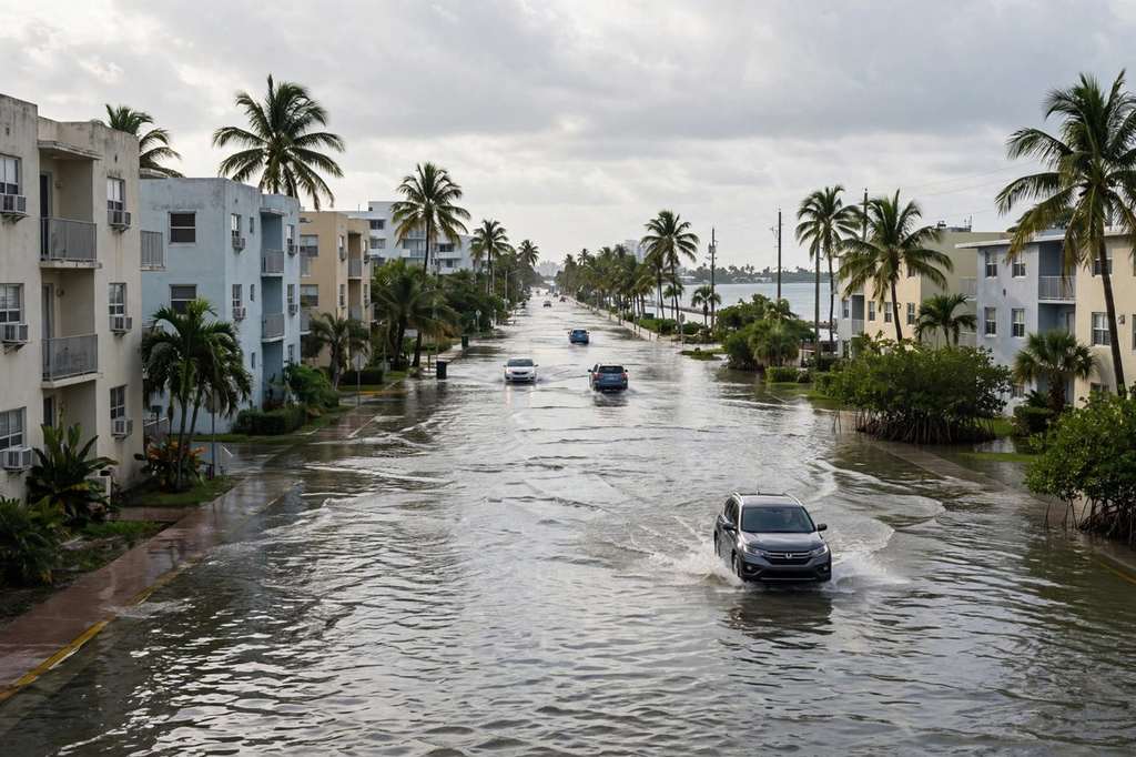 Miami, Florida: King Tides Flood Streets in Miami-Dade and Broward as Heavy Rain Moves In