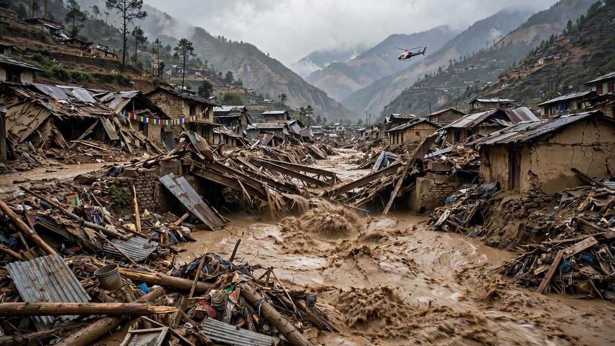 Flash Flood Sweeps Away Dozens of Homes in Nepal's Gorkha