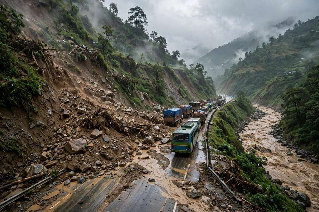 Carreteras de Nepal bloqueadas: deslizamientos cierran las vias Prithvi y BP
