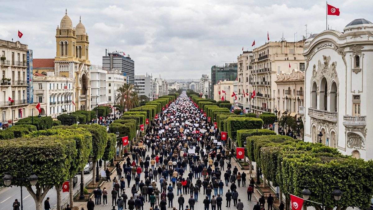 Thousands March in Tunis in Biggest Protest in Years Against President Saied